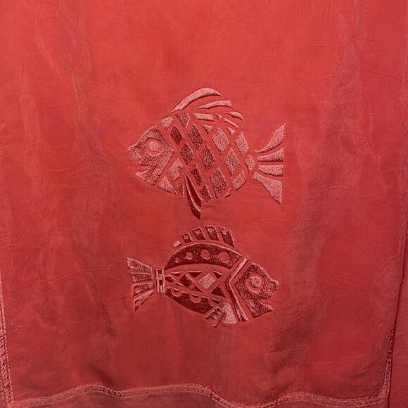 Johnny Was T-Shirt Coral Fish Appliqué Drop Waist Dress - Picture 5 of 6